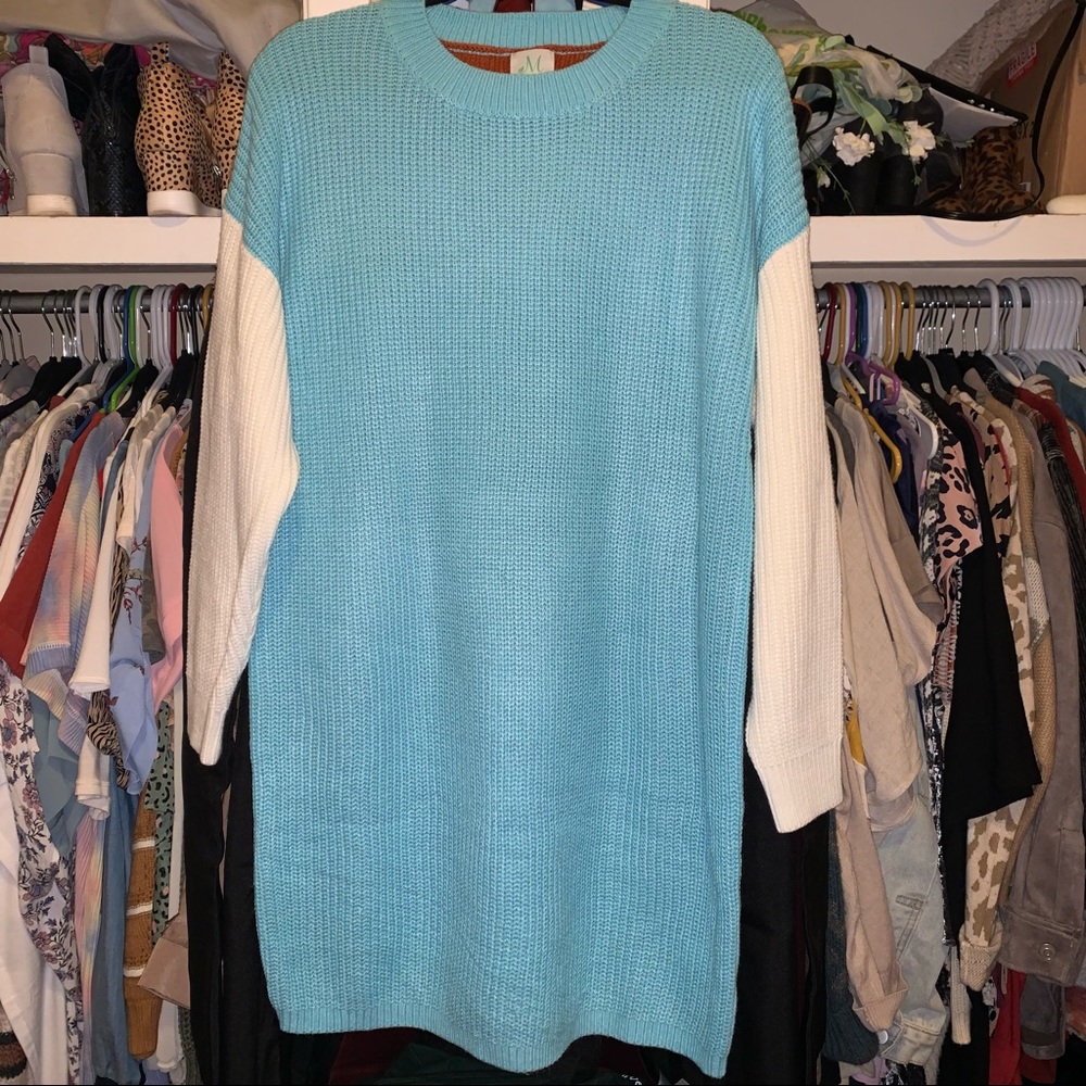 Color block sweater dress